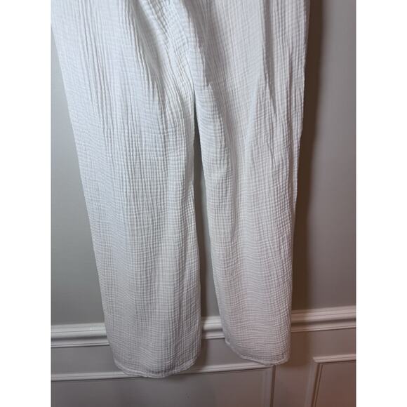 Sol Los Angeles Cotton Crepe Wide Leg Pants White XS - Picture 13 of 13